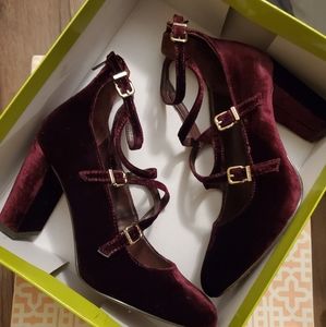 Gianni Bini Burgundy Velvet Heels